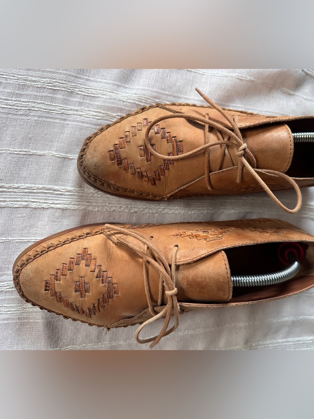 Vintage Dingo Leather Southwestern Woven Moccasins Chukka Flats Boho | W9.5 - Picture 9 of 9